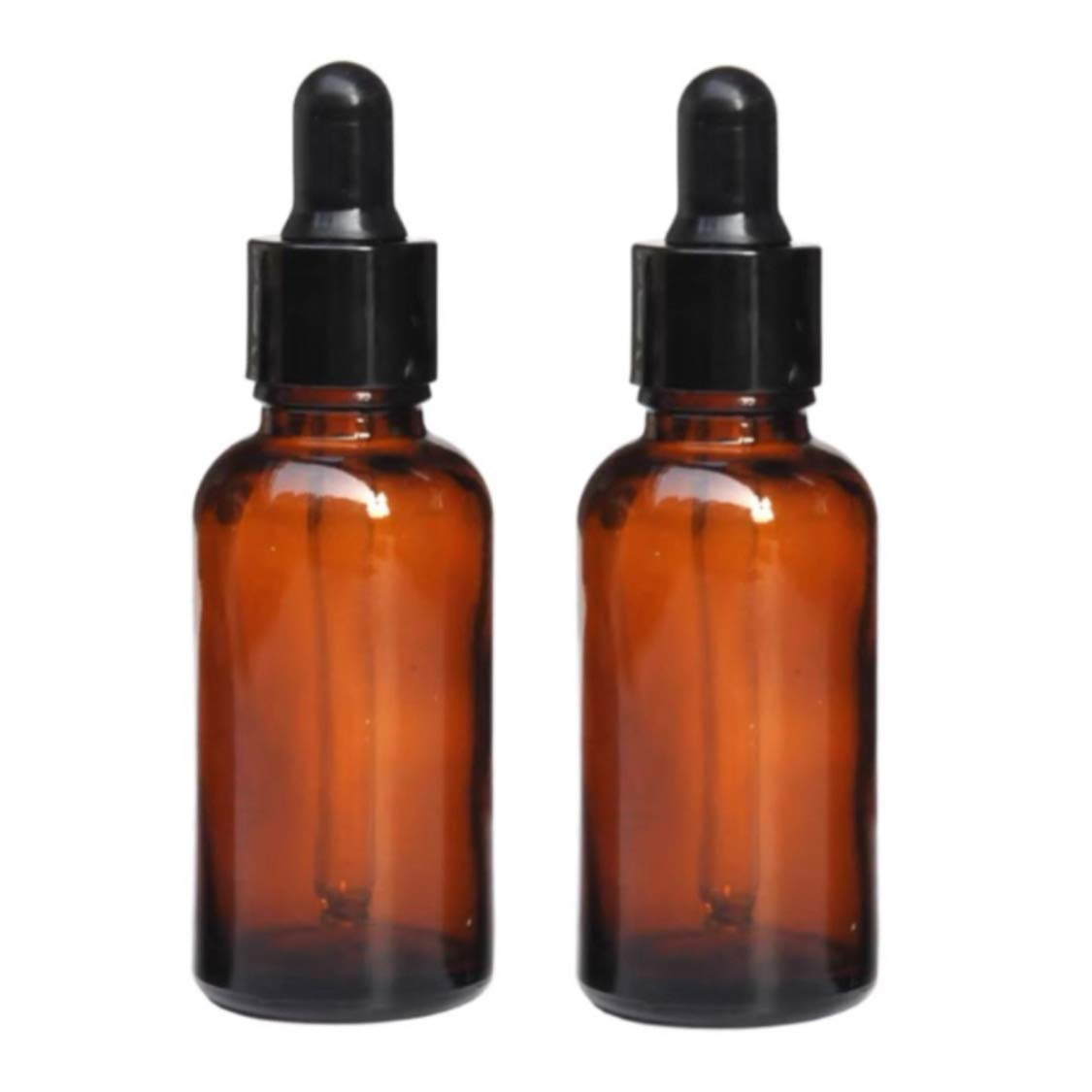 FUFU Empty Glass Dropper Bottles for Essential Oil/Other Liquids (2 Pieces,50ml)