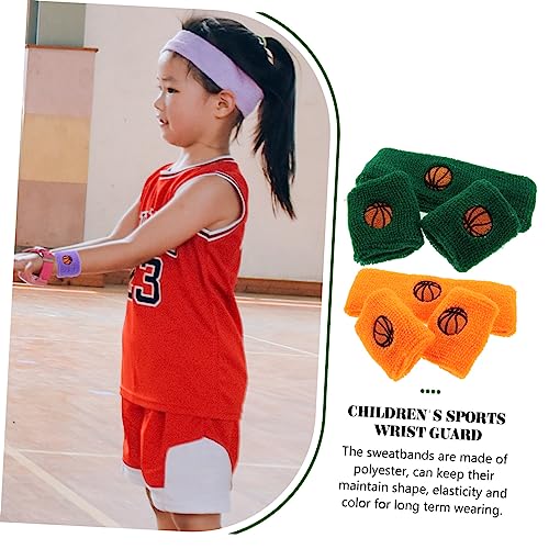 BESPORTBLE 6 Sets Sports Wristbands and Headbands for Breathable Sweat Absorbing Wrist Sweatbands with Soft Lint Material Elastic Comfort for Boys and Running Basketball Volleyball and3