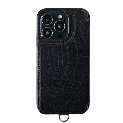 y DEMIU f~E z k iPhoneΉ 14Prop l X}zP[X gуJo[ Phone w 蒠^ {v uh v[g Mtg |VFtbgNR POCHE FLAT CROCOk NR^ ubN l