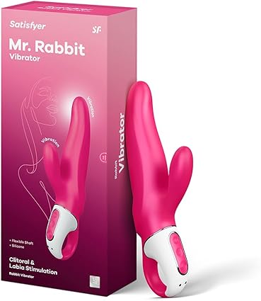 Vibrador punto G Satisfyer Vibes 'Mr. Rabbit', estimulador de clítoris con 12 modos de vibración, juguete sexual para mujer, resistente al agua (IPX7) recargable