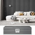 Art3dwallpanels 10 Pack Acoustic Panels, 48" X 12" X 0.43", Black and White