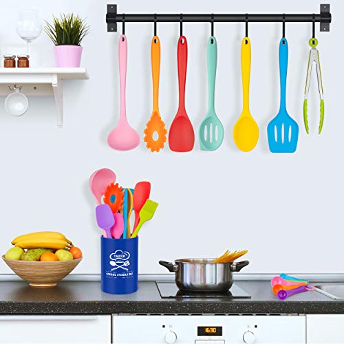 Silicone Cooking Utensil Set, Taiker Kitchen Cooking Utensils Set, Non-stick & Heat Resistant Silicone Cookware, BPA Free Non-Toxic Cooking Utensils, Kitchen Tools (Multi-colored)