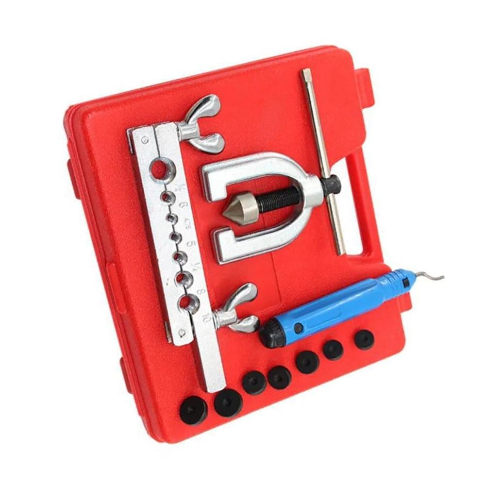 Kit de Herramientas para Abocardar Tuberías Dobles para Reparación de Frenos y Plomería con Doblador de Cobre y Latón