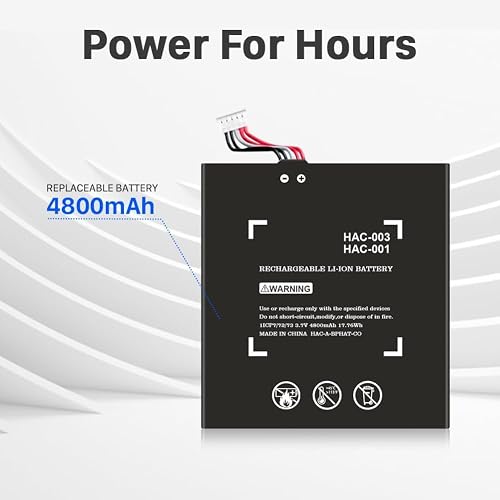 Batterie de rechange Li-ion pour HAC-003, 4800 mAh, super haute capacité, compatible avec Nintendo Switch 2017 HAC-001, HAC-A-BPHAT-C0 HAC-S-JP avec kit d'outils de réparation DIY - 2