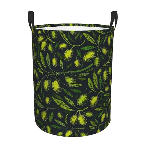 Cestos Para La Colada Olivo Rama Verde Cesto De Ropa Sucia Con Asas Cesta De Lavandería Ligero Laundry Basket Para Dormitorio Lavandería Baño 40X50Cm