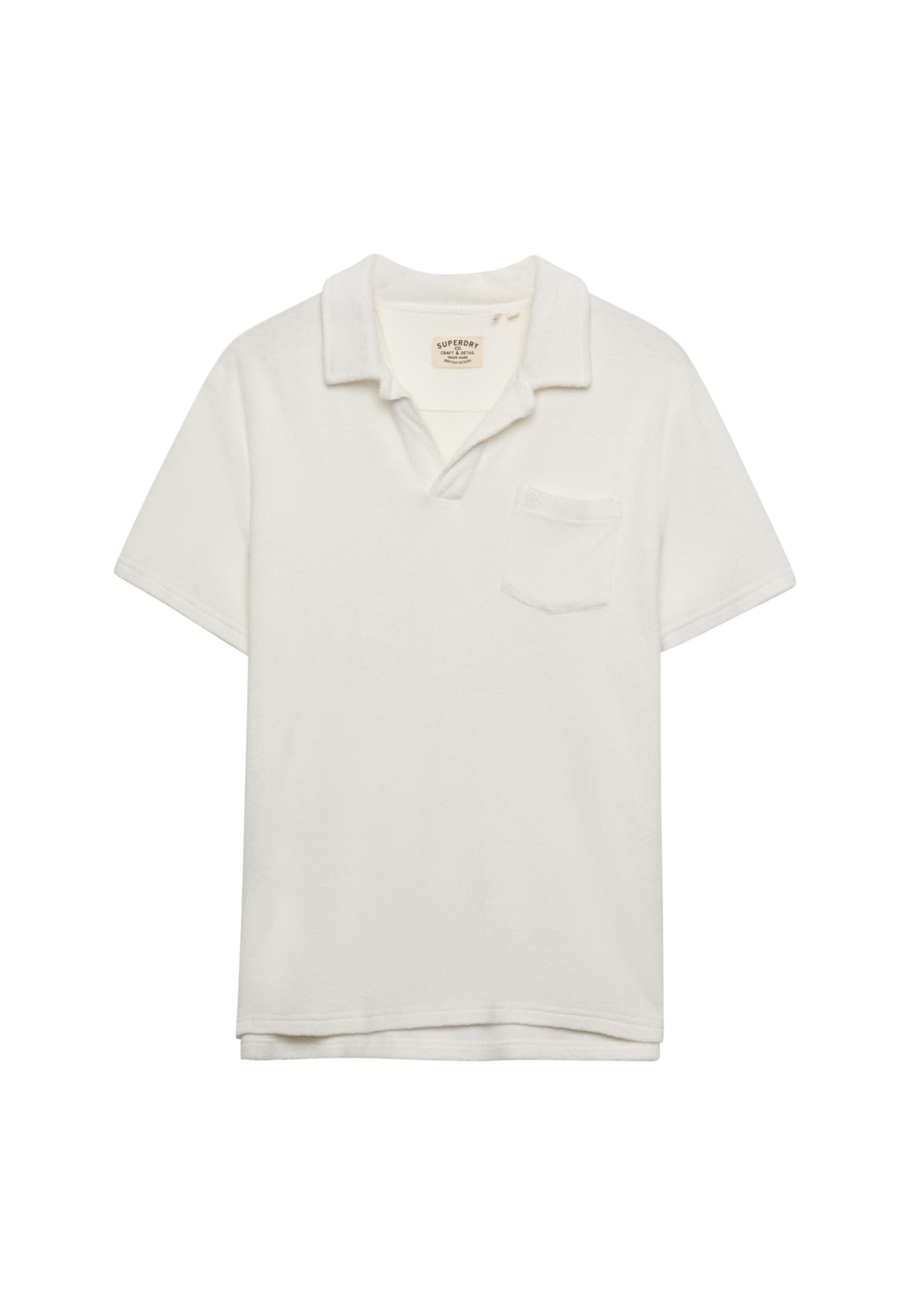 Superdry Towelling Polo Shirt, Vintage Off White, XL Men's
