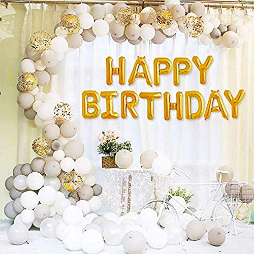 TOYXE Happy Birthday Balloons Decorations Set – 31 Pcs | 13 Golden Letter Balloons, 2 Star Foil Balloon, 4 Confetti & 12 Metallic Latex Balloons | Party Decor for Birthday Celebration - Image 4 thumbnail