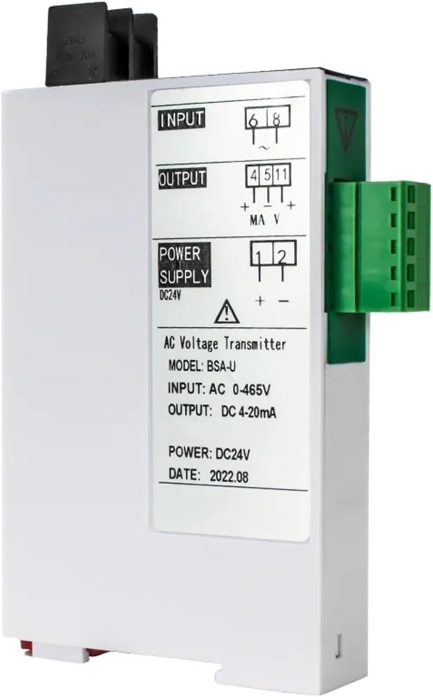 Voltage Transducer AC Voltage Transmitter 1-5V Voltage Converter with DC24V(Input AC 0-465V)