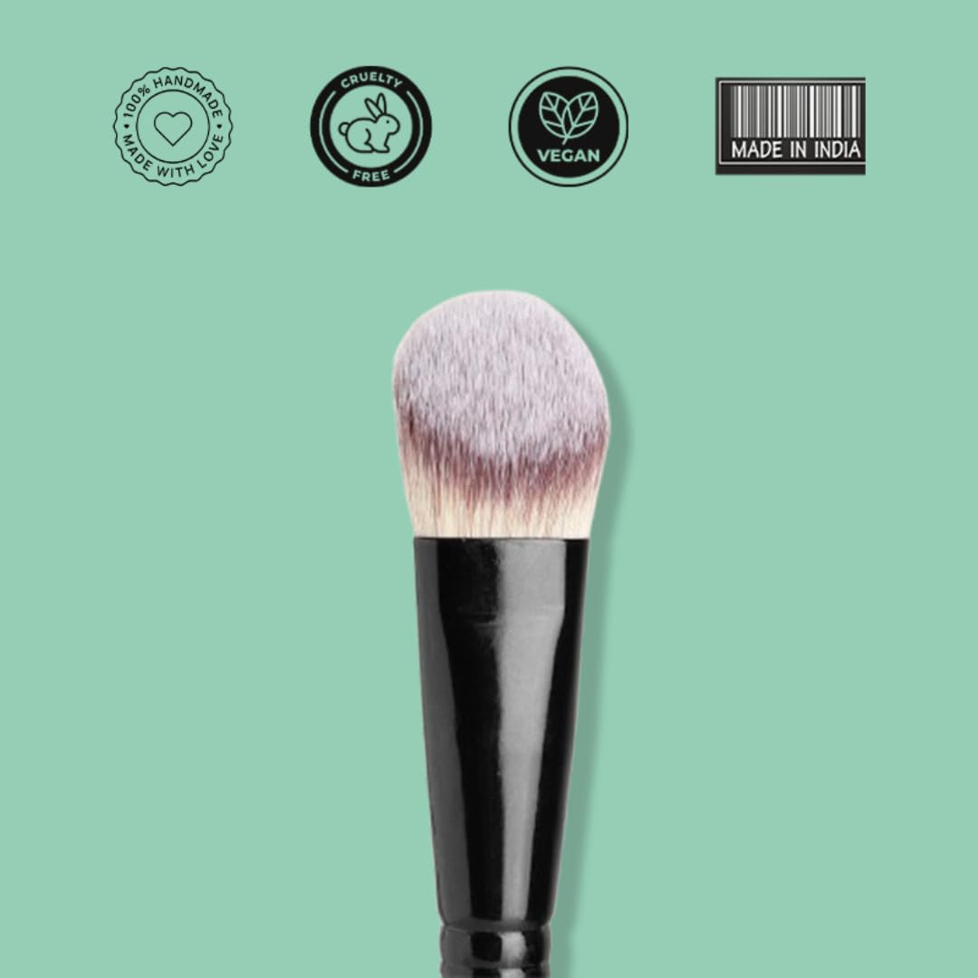 Cuffs N Lashes F016 Foundation Brush | Professional Makeup Brush with Soft Bristles | Handmade in India | Cruelty-Free | Perfect for Seamless Foundation Application - Image 4 thumbnail