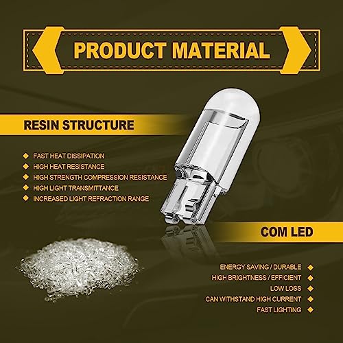 30 Piezas Bombillas LED para Auto 194 6000K T10 Blanco miniatura 3