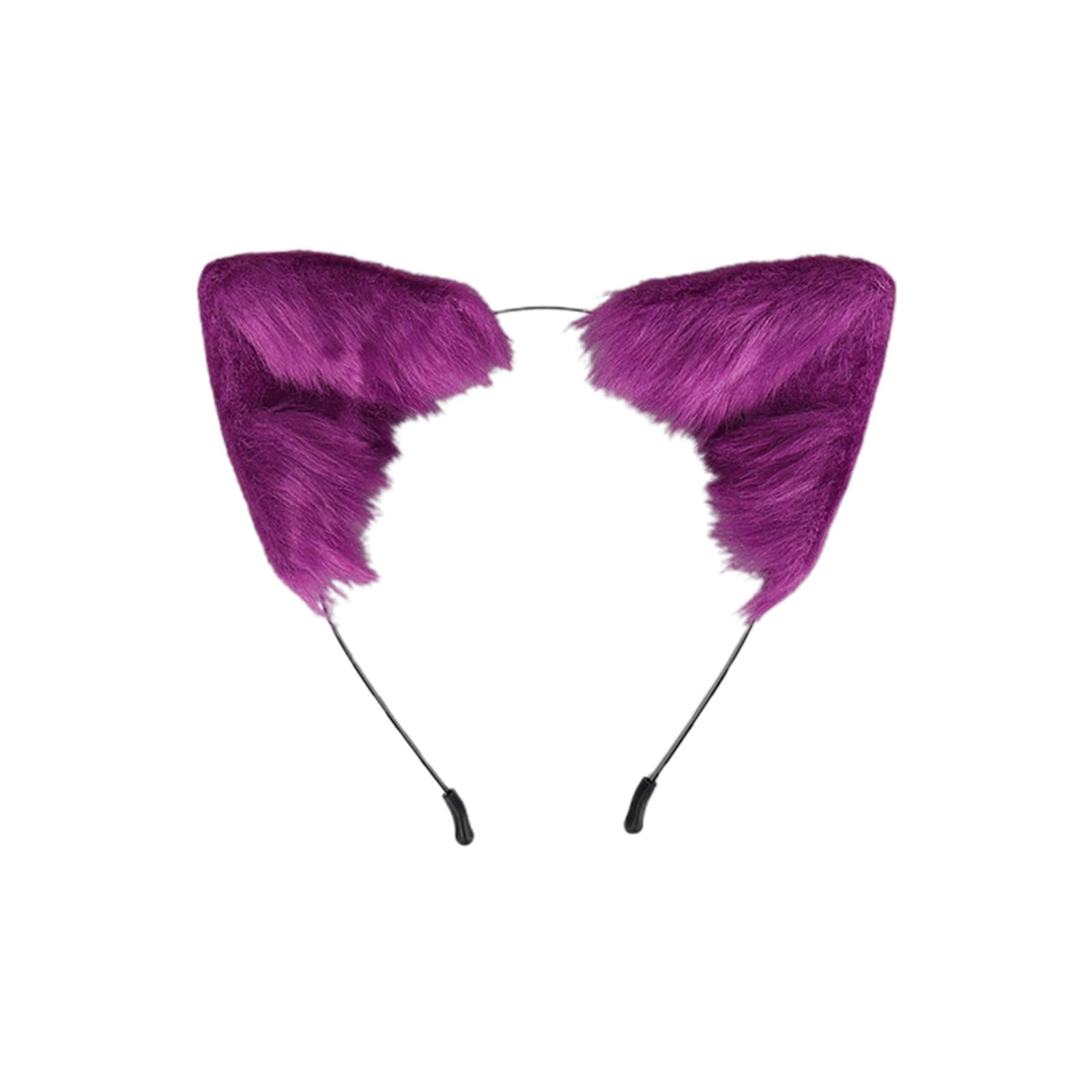 Generic Elegant Cat Ears Headband Cosplay Costume Accessory for Women, Girls, Carnival, Halloween, Party, Festive Masquerade, purple, One Size