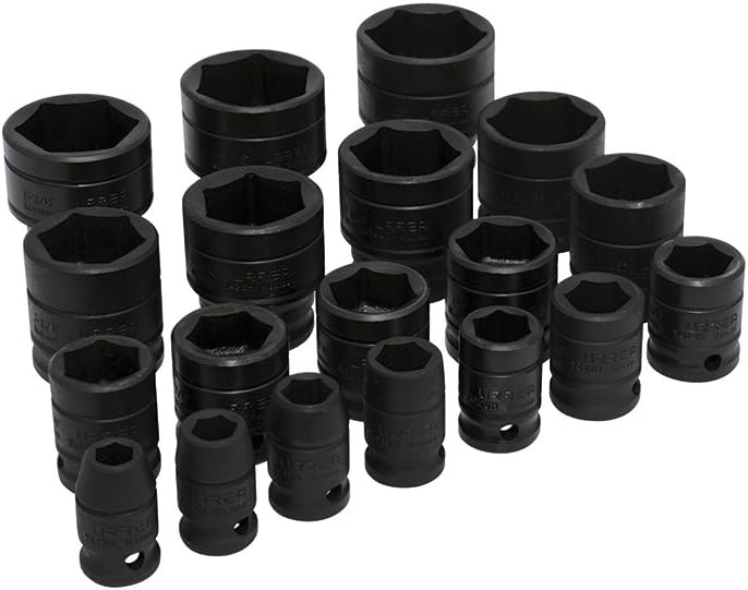 Urrea 74106 1/2-Inch Drive Impact Socket Set, 19-Piece