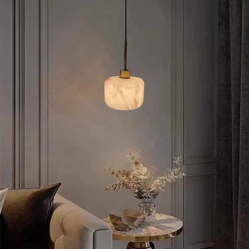 Lustre LED suspendu en marbre artificiel pour illuminer les grands volumes
