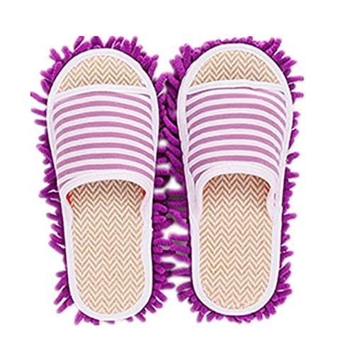 Putz-Hausschuhe mit Reinigender Abnehmbare Hausschuhe Mikrofaser-Sohle Bodenreinigung Slippers Staubtuch Hausschuhe Mop-Schuhe Putzschuhe