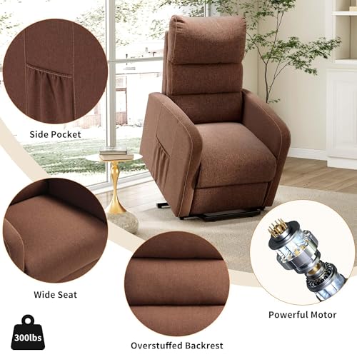 Sillón eléctrico reclinable color piel con elevador miniatura 4