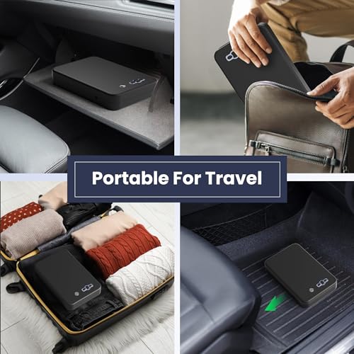 Portable Pistol Safes – Electronic Lock Box & Key Access, Silent Mode, Compact Car Gun Safe for Handgun, Small Single Safe for Travel, Office, Dorm Use - Image 5