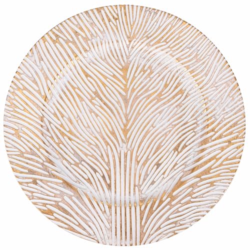 Set 6 Sottopiatto àò 33 cm decoro bianco e oro Eden