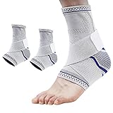 ✅ DISEÑADO ERGONÓMICAMENTE - Las correas entrecruzadas del soporte del pie brindan una compresión, soporte y estabilidad adecuados al tobillo sin restringir la flexibilidad. Prevenga lesiones, inestabilidad de ligamentos, esguinces o distensiones musculares, mantenga nuestro tobillo seguro, especialmente durante los deportes de alta intensidad.