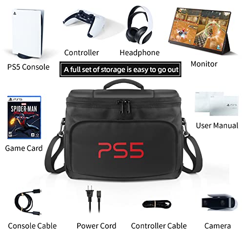 Liboer Ps5 Case Storage Bag For Ps5 For Play-Station 5 Controller Console Travel Carrying Case For Game Disc Gaming Mice Usb Cable Charger & Accessories #TOP1