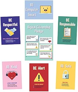Carson Dellosa – Digital Citizenship Bulletin Board Set, Classroom Décor, 7 Pieces