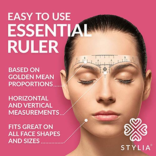 Disposable Eyebrow Ruler Stencils - Transparent Mapping Stickers For Microblading, Henna, Brow Extensions, Permanent Makeup - Peel & Stick Measuring Shaper Tool For All Face Shapes - 100-Pack #TOP2