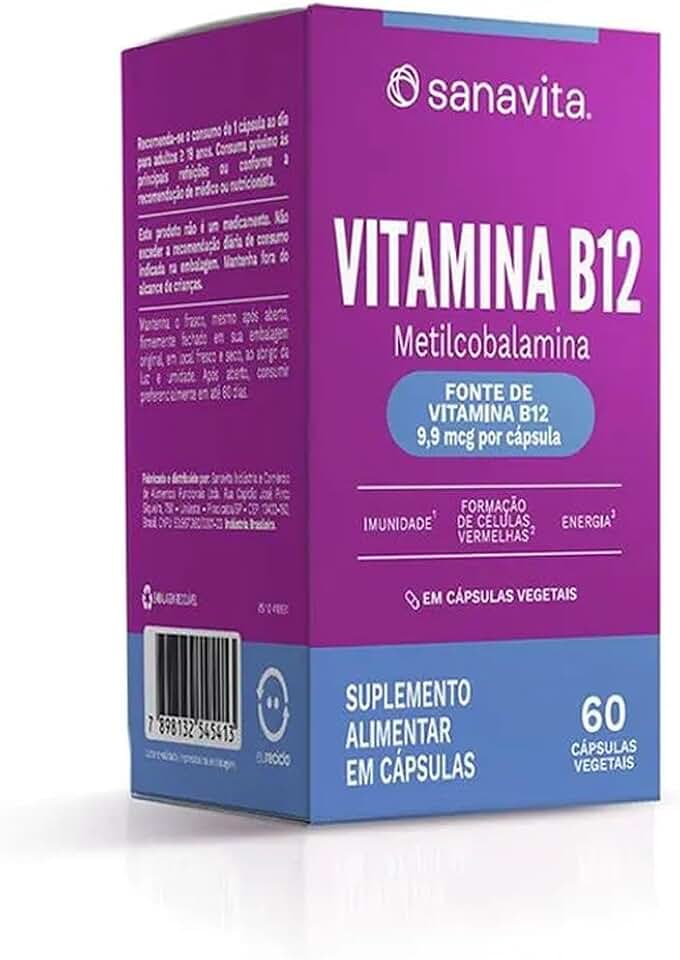 Sanavita Vitamina B12, Metilcobalamina em Gotas - Suplemento Vegano - 20ml