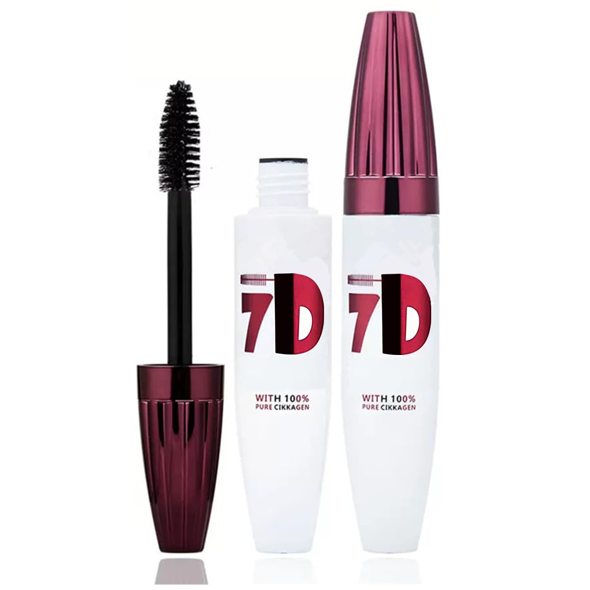 7D Waterproof Volume Mascara, Black Lengthening Thickening Softer Fuller Lashes Mascara,Long Lasting Natural Curling Lashes for Professional Eye Makeup, for Women and Girls (1Pcs)