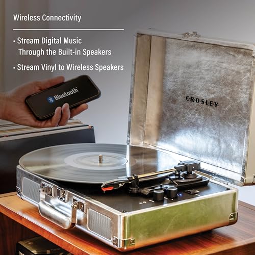Image of Crosley CR8005F-SI Cruiser Plus Record Player, Silver