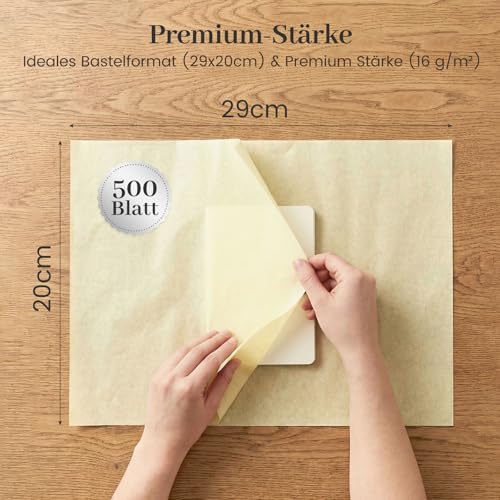 VGOODALL 500 Blatt Transparentpapier Bunt, 40 Farben Seidenpapier Tissue Paper Glanzpapier zum Basteln Bastelpapier für Geburtstag Hochzeit Weihnachten Dekoration Verpackung (29x20cm)