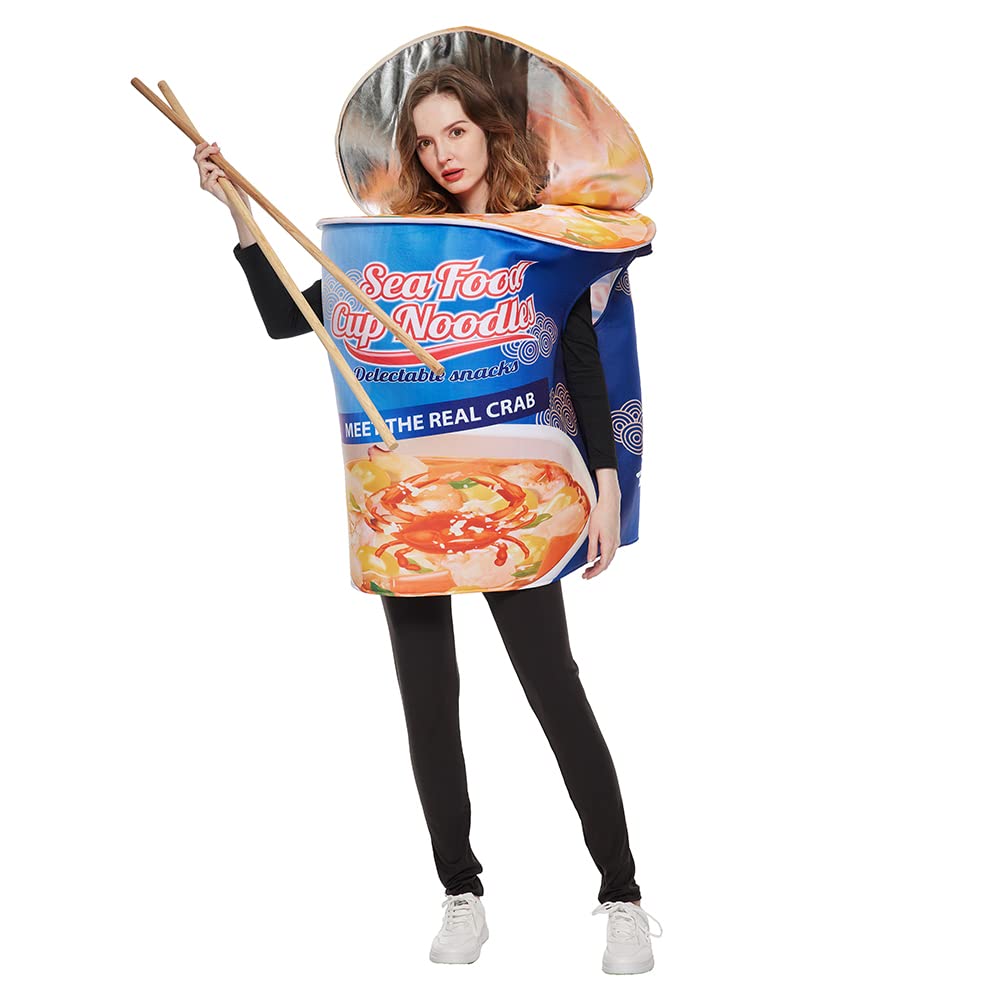 EraSpooky Costume da ciotola per noodle per adulti unisex per uomini e donne cibo divertente vestito per feste di Halloween
