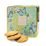 English Garden Honey & Oat Biscuits in Embossed Tin 250g – Crunchy Golden Oat Cookies with Rich Honey – Luxury Gift Tin for Christmas and Any Special Occasions – Vegetarian