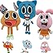 25 cm / 9,84 pulgadas El asombroso mundo de Gumball-Plush, 3 piezas de Gumball y Darwin Anais Rabbit Stuffed Doll para fanáticos de la animación (Gumball+Darwin+Anais)
