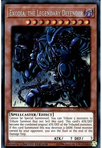 TN19-EN003 Limited Ed Exodia, the Legendary Defender Prismatic Secret Rare Card 2019 Mega Pack Tin Yu-Gi-Oh Single Card