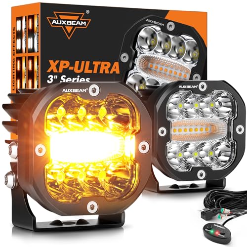Auxbeam XP-Ultra 3in Amber/White LED Pods 6 Modes