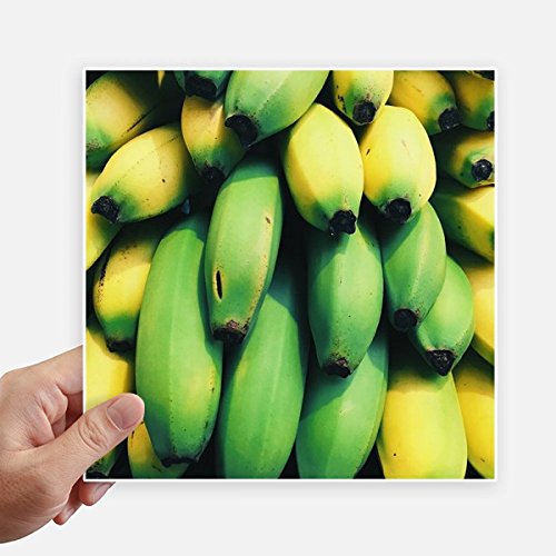 Sticker carré banane jaune 20 cm pour masquer les rayures de valise et laptop - 2