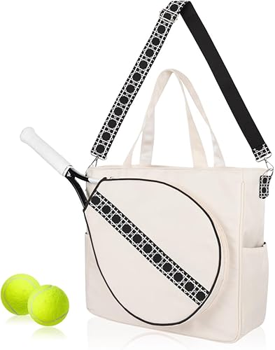Bolsa de tenis para raqueta deportiva - Bolsas para mujer, bádminton unisex, correa de hombro a rayas, Pickleball