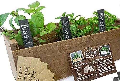 Premium Natural Slate Plant Markers - Set of 5 Stakes - Comes with Chalk Pen - Dryden Trading Co. - Dark Garden Labeling Herb Tags - Image 5