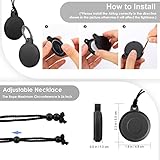 wasserdichte Airtag-Halterung mit Halskette, Schlüsselanhänger und vollständiger Schutzhülle - Versteckter GPS-Tracker für Kinder, Senioren, Haustiere und Kleidung.(Set aus 2 Obsidian-Schwarzen)