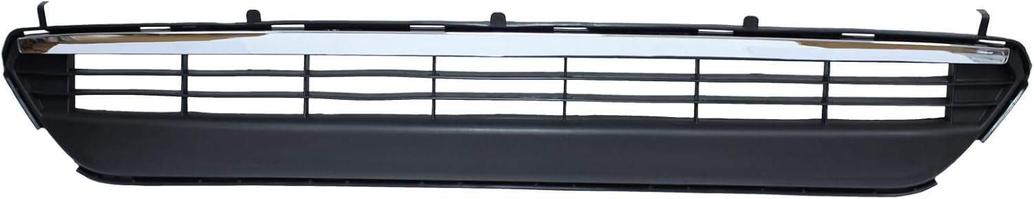 ApplianPar Front Bumper Lower Grille Grill and Chrome Molding Trim Insert for Toyota Highlander 2011-2013
