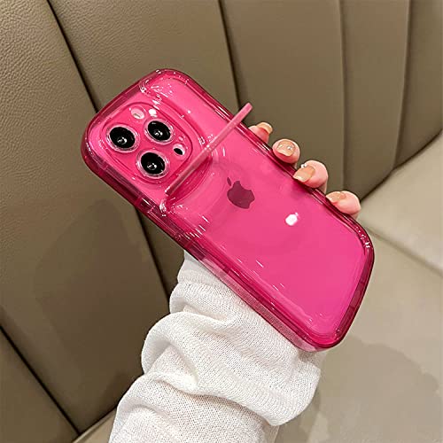 Ownest Compatible with iPhone 14 Pro Case with Clear Kickstand Creative Protective Design Case with Camera Holder for TPU Slim Shockproof Cool Phone Case for iPhone 14 Pro-Rose red by Ownest - Image 2