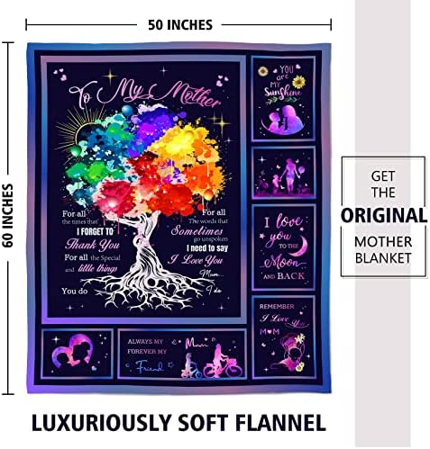 Niyewsor for Mum, Flannel Blanket - Mum Gifts from Daughter Son, Mum Birthday Gifts Presents for Mummy on Mother's Day Thanksgiving Christmas