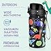 GOPPUS Kids Water Bottle (Straw Lid) - 14 Oz Stainless Steel Travel Bottle, Double Wall Vacuum Leak Proof Kids Cup for School Boys Girls,Space dinosaur