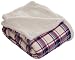 Lavish Home Throw Blanket, Fleece/Sherpa, Plaid