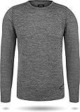 normani Herren Merino Unterhemd Premium Oberteil Rundhalsausschnitt Funktionsoberteil 100% Merinowolle Thermounterwäsche Baselayer Skipullover Farbe Hellgrau Größe L/52