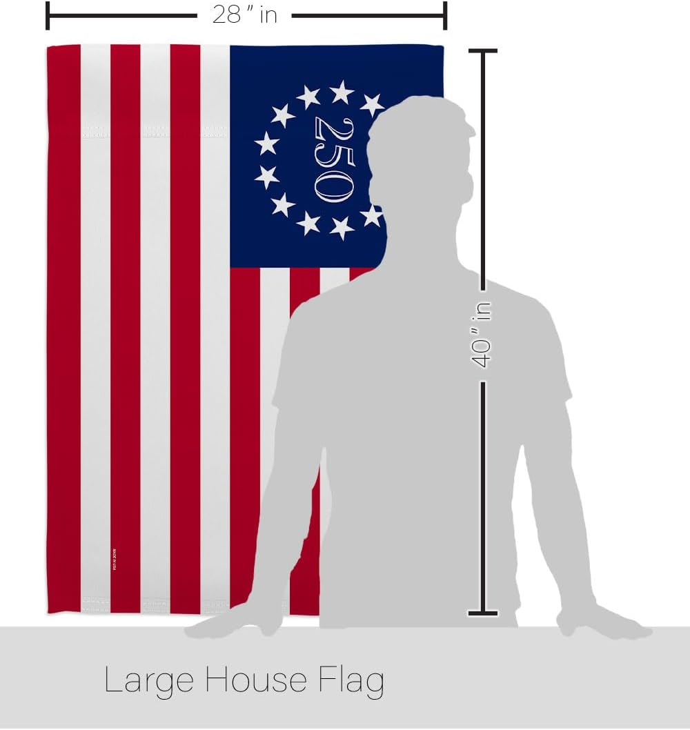 America 250 Flag Betsy Ross Independence Day Wall Tapestry House Banner Official Licensed Merchandise Canvas Prints Yard Sign Textile Woven Fabric Poster USA 250th Anniversary Decoration Gift