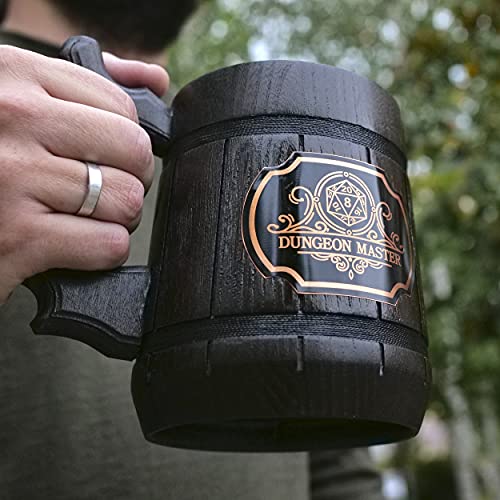 Dungeon Master Mug. Gamer Mug. Wooden Beer Tankard Made In Ukraine. Gift For Boyfriend. Wood Stein Dungeons And Dragons Mug. Wooden Mug. D&D Tankard. Geek Gift For Gamer/For Him. 0.6L 22 Ounces #TOP4