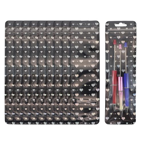 100 Pieces Pen Packaging Bags for Small Business Resealable Ziplock Bag For Pens Storage Bags for Packaging Jewelry Cosmetic Brush Lipgloss (2.5x8.5 inch) (black)