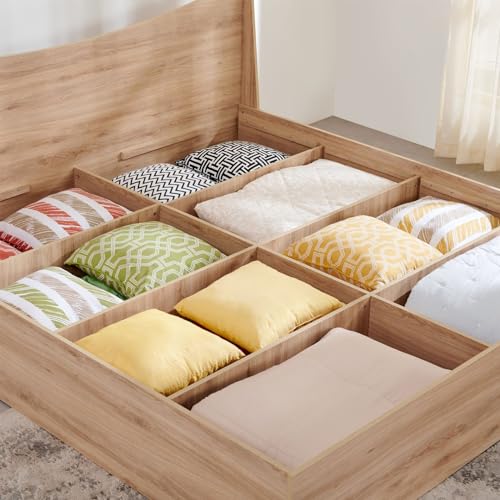 Image of Home Centre | Helios - Alton | Engineered Wood | King Beds | Oak | 1 Year Warranty