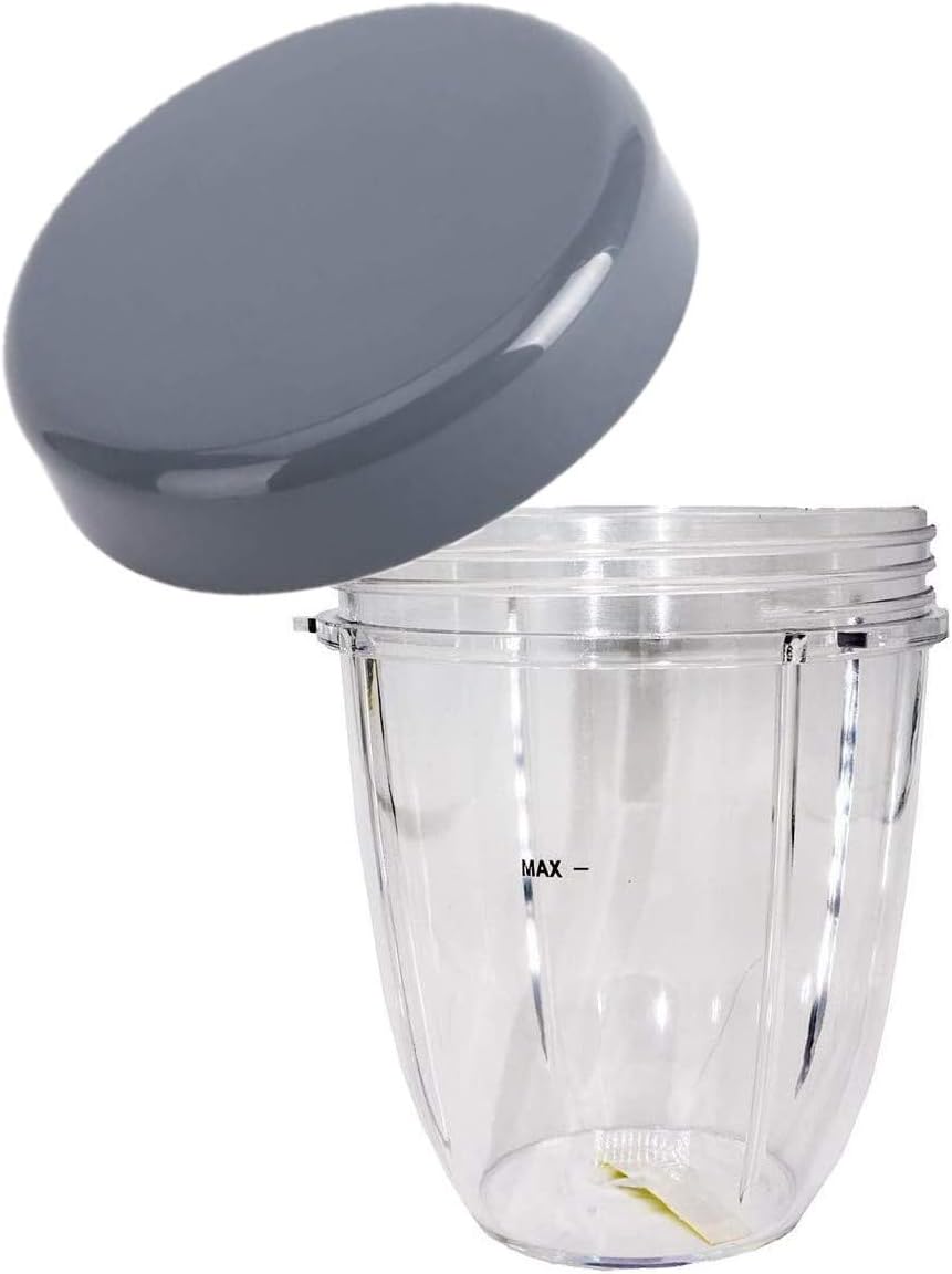 18oz/500ml Small Cup with Flat Lid Cap for Nutribullet 600W 900W Blender Juicer (18oz)