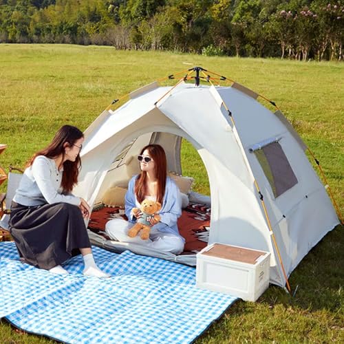 Carpa de camping automática portátil blanca grande miniatura 3